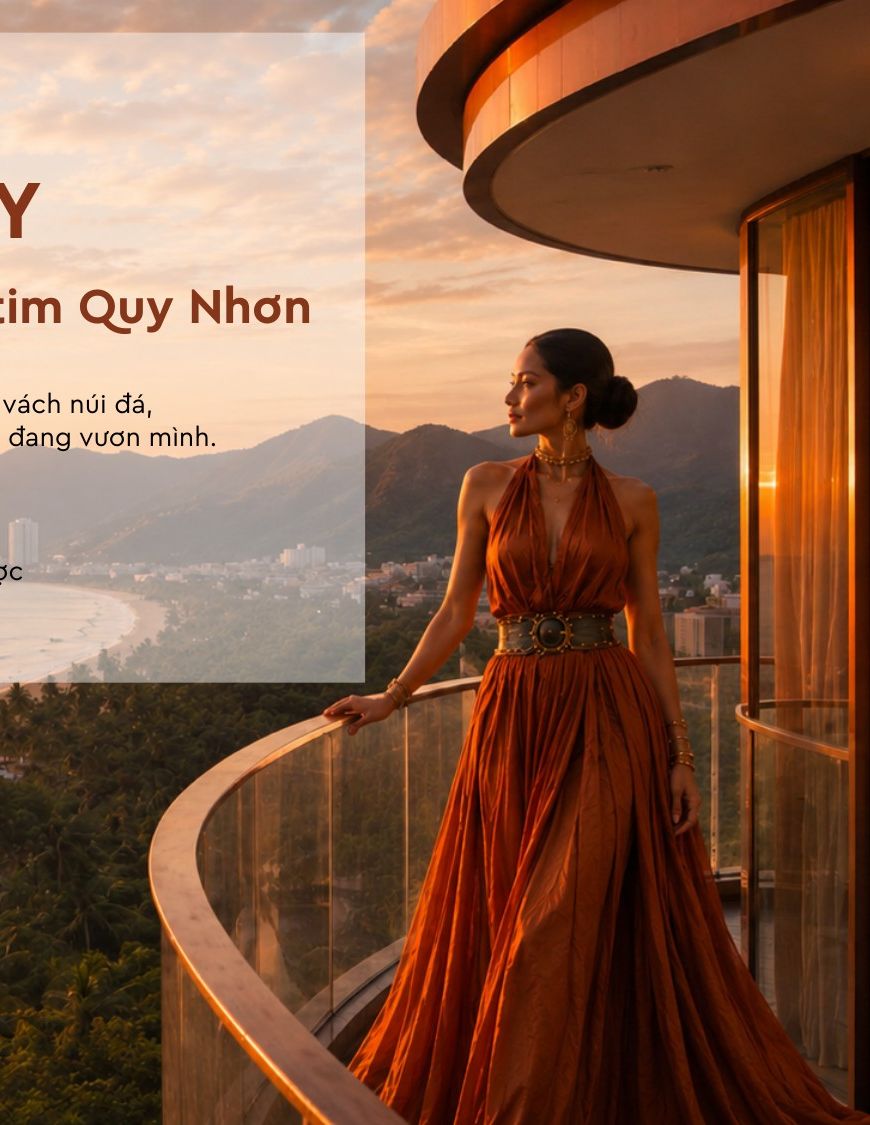 Ban công Q'Terra nhìn xuống vịnh Quy Nhơn